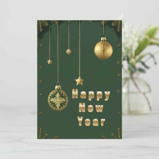 Feestelijke Kerstversiering Feestdagenkaart (Staand voorkant)