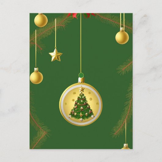 Feestelijke Kerstversiering Feestdagenkaart (Voorkant)