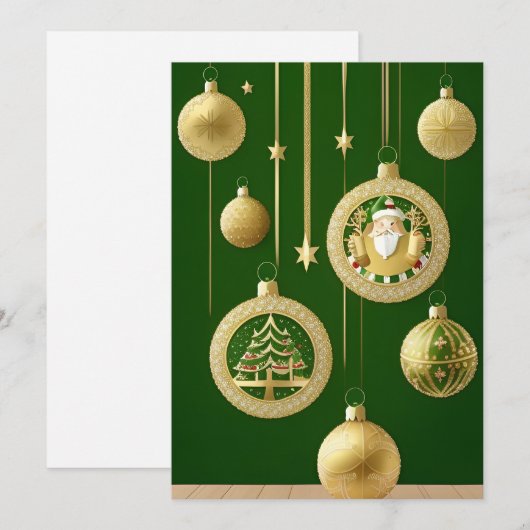 Feestelijke Kerstversiering Feestdagenkaart (Voorkant / Achterkant)