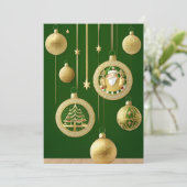 Feestelijke Kerstversiering Feestdagenkaart (Staand voorkant)