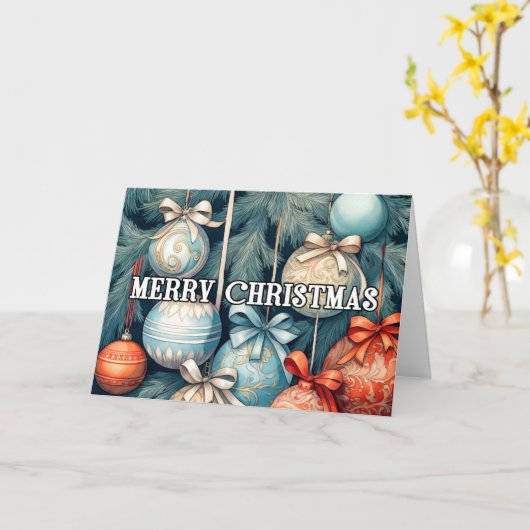 Feestelijke kerstversiering kaart (Gele Bloem)