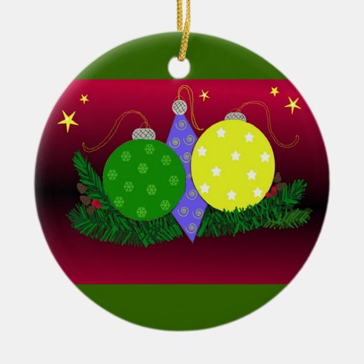Feestelijke Kerstversiering Keramisch Ornament (Voorkant)