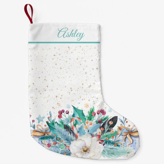 feestelijke kerstversiering kleine kerstsok (Voorkant)