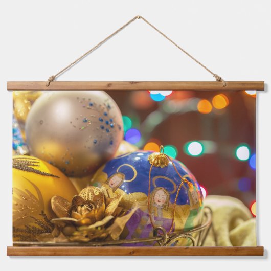 Feestelijke kerstversiering met engelen hangend wandkleed (Voorkant)