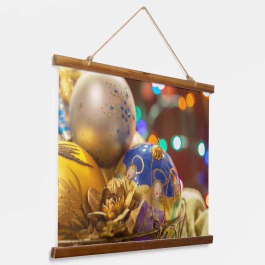 Feestelijke kerstversiering met engelen hangend wandkleed (Gebogen)