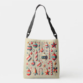 Feestelijke kerstversiering met Ornamenten Crossbody Tas (Achterkant)