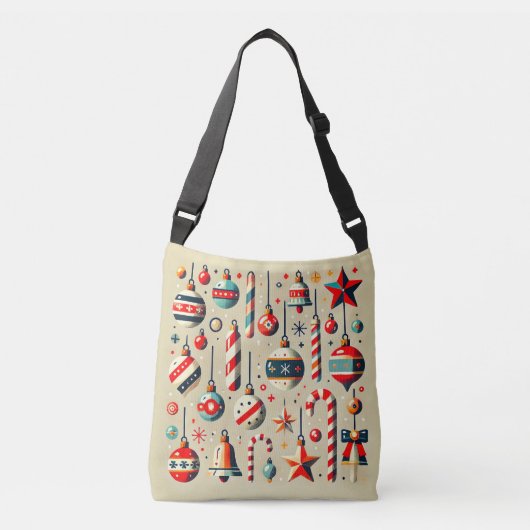 Feestelijke kerstversiering met Ornamenten Crossbody Tas (Voorkant)