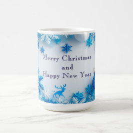 Feestelijke kerstversiering met sneeuwvlokken koffiemok