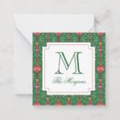 Feestelijke kerstversiering Monogram behuizing Notitiekaartje (Voorkant)