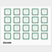 Feestelijke Kerstversiering Monogram Cadeau Vierkante Sticker (Vel)