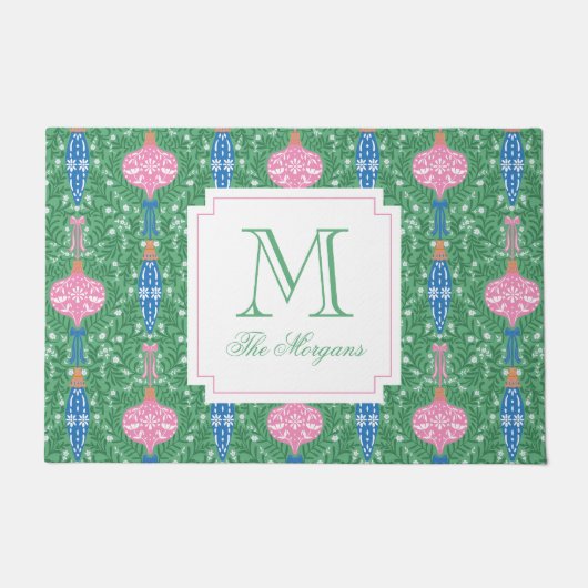 Feestelijke kerstversiering Monogram Deurmat (Voorkant)