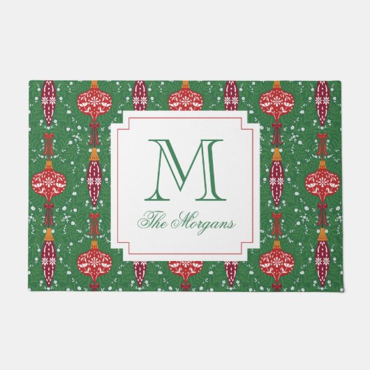 Feestelijke kerstversiering Monogram Deurmat (Voorkant)