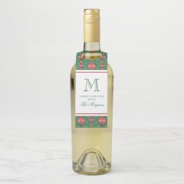 Feestelijke kerstversiering Monogram Flessenhanger