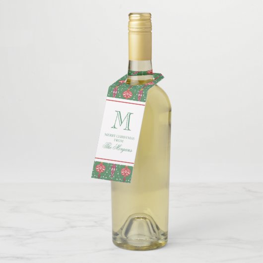 Feestelijke kerstversiering Monogram Flessenhanger (Schuin)