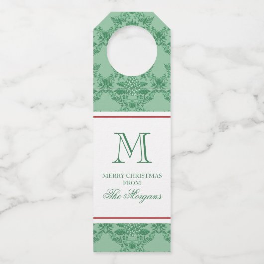 Feestelijke kerstversiering Monogram Flessenhanger (Voorkant)