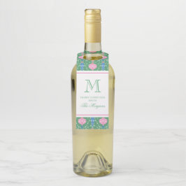 Feestelijke kerstversiering Monogram Flessenhanger