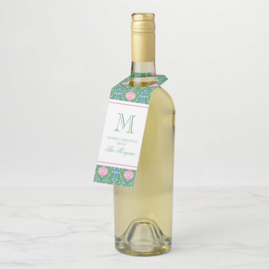 Feestelijke kerstversiering Monogram Flessenhanger (Schuin)