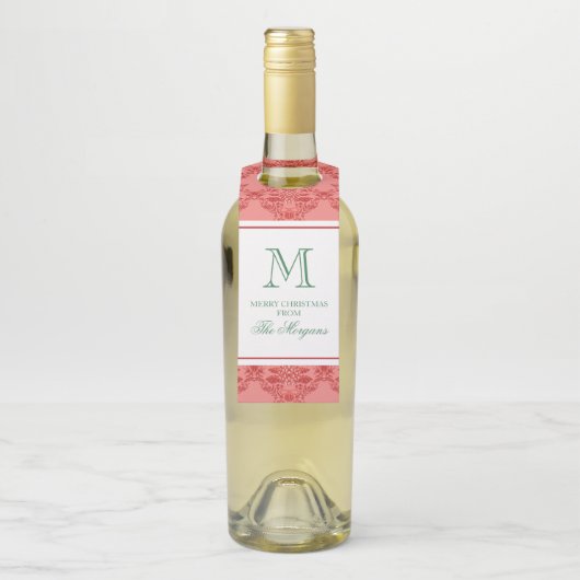 Feestelijke kerstversiering Monogram Flessenhanger (Op fles)