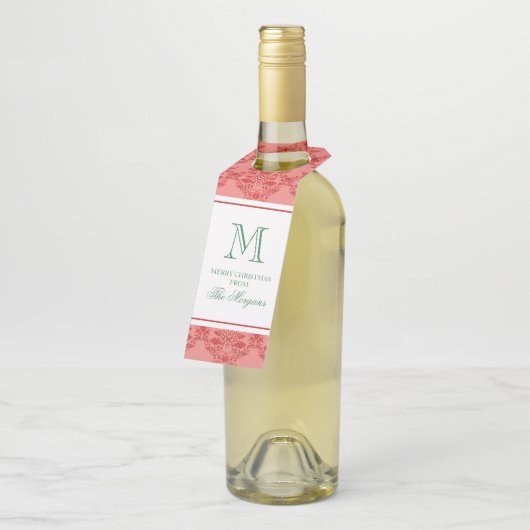 Feestelijke kerstversiering Monogram Flessenhanger (Schuin)