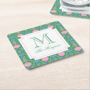 Feestelijke kerstversiering Monogram Kartonnen Onderzetters