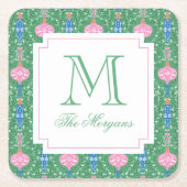 Feestelijke kerstversiering Monogram Kartonnen Onderzetters (Voorkant)
