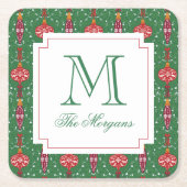 Feestelijke kerstversiering Monogram Kartonnen Onderzetters (Voorkant)