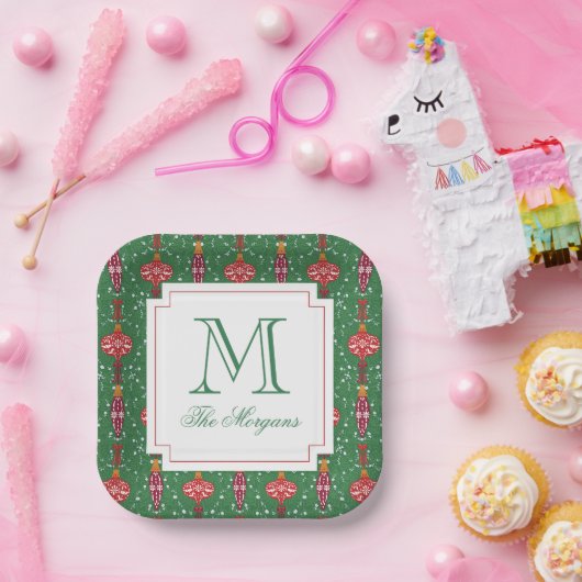 Feestelijke kerstversiering Monogram Papieren Bordje (Feest)