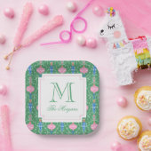 Feestelijke kerstversiering Monogram Papieren Bordje (Feest)