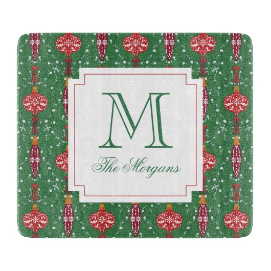 Feestelijke kerstversiering Monogram Snijplank (Voorkant)