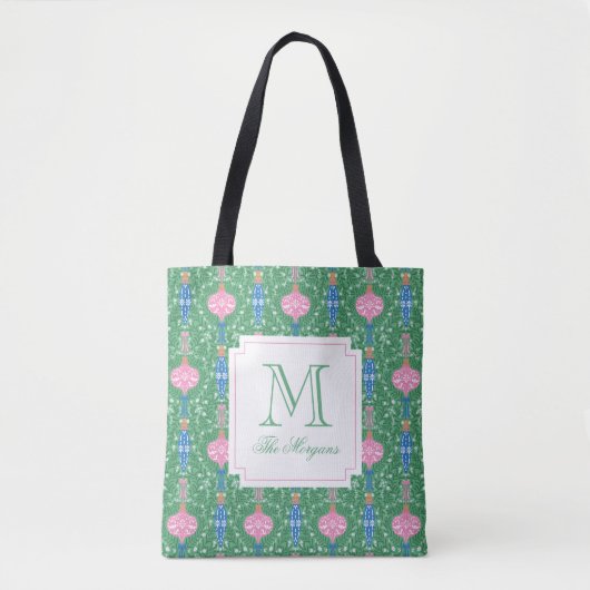 Feestelijke kerstversiering Monogram Tote Bag (Voorkant)