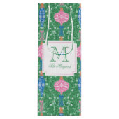 Feestelijke kerstversiering Monogram Wijn Cadeautas (Voorkant)