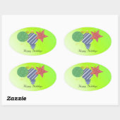 Feestelijke Kerstversiering Ovale Sticker (Vel)