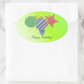 Feestelijke Kerstversiering Ovale Sticker (Tas)