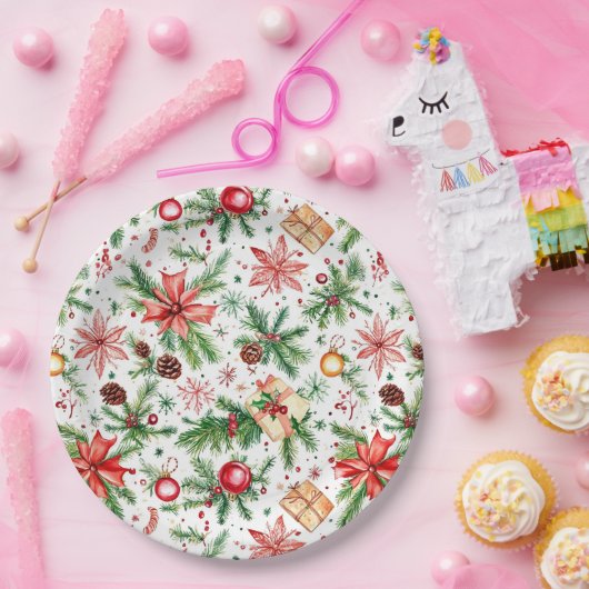 Feestelijke kerstversiering papieren bordje (Feest)