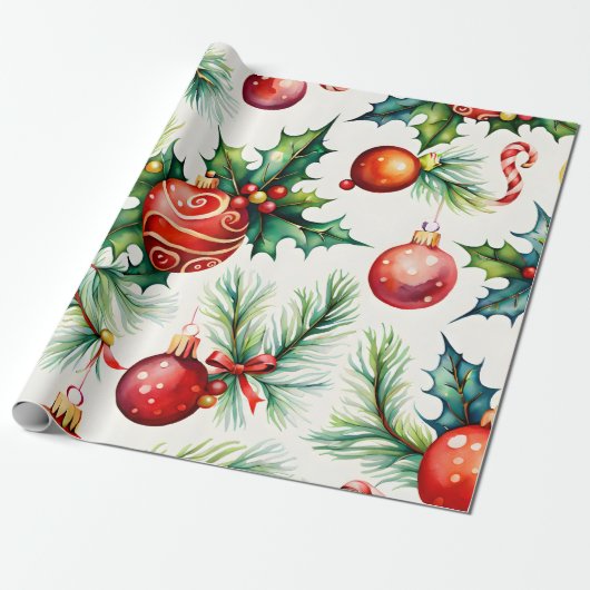 Feestelijke kerstversiering Patronen Cadeaupapier (Uitgerold)