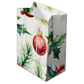 Feestelijke kerstversiering Patronen Medium Cadeauzakje (Voorkant Gekanteld)