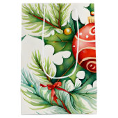 Feestelijke kerstversiering Patronen Medium Cadeauzakje (Achterkant)