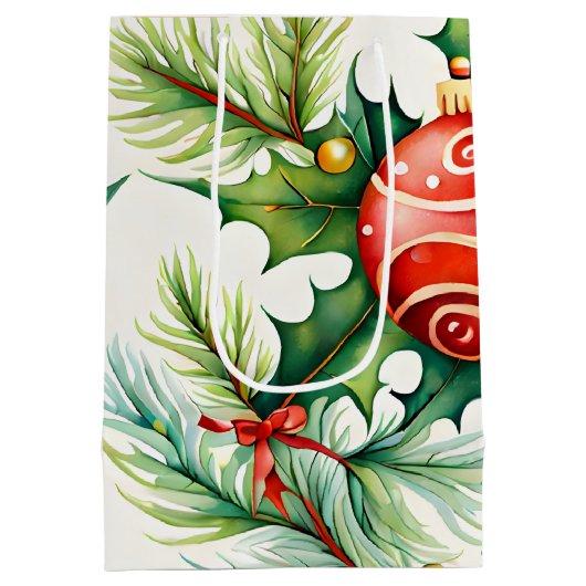 Feestelijke kerstversiering Patronen Medium Cadeauzakje (Achterkant)