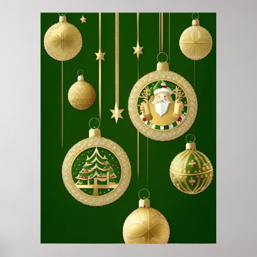 Feestelijke Kerstversiering Poster (Voorkant)