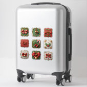 Feestelijke Kerstversiering Sticker (Koffer)