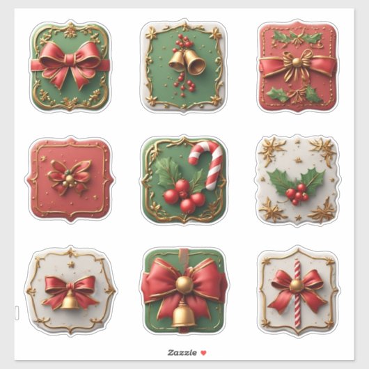 Feestelijke Kerstversiering Sticker (Vel)