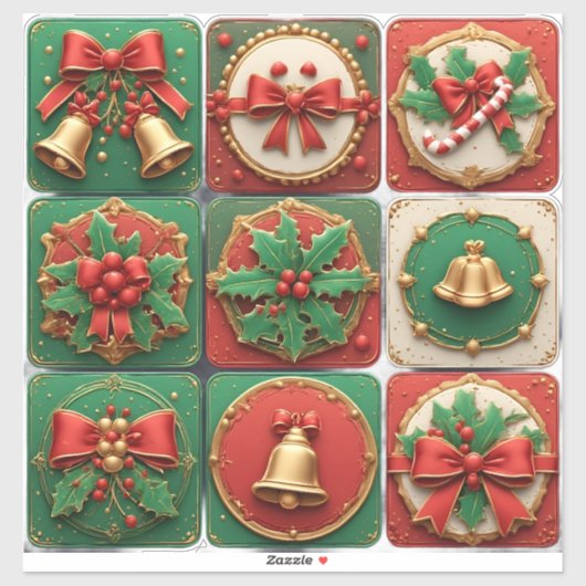 Feestelijke Kerstversiering Sticker (Vel)