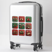 Feestelijke Kerstversiering Sticker (Koffer)