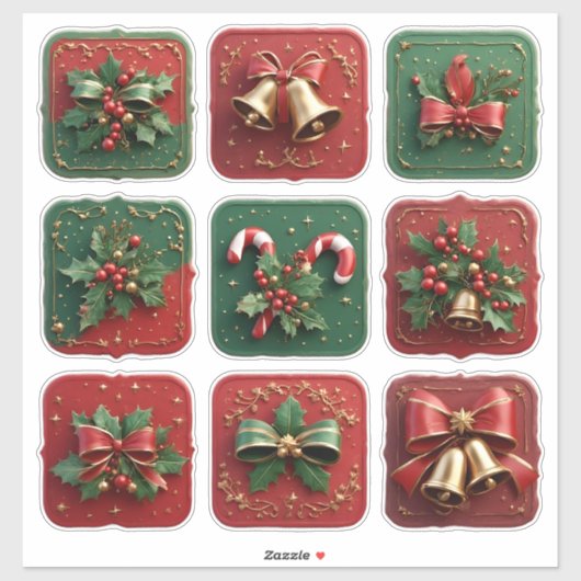 Feestelijke Kerstversiering Sticker (Vel)