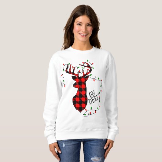 feestelijke kerstversiering van rendierpartij trui (Voorkant volledig)