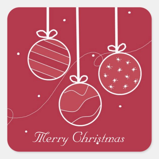 Feestelijke Kerstversiering Vierkante Sticker (Voorkant)