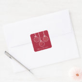 Feestelijke Kerstversiering Vierkante Sticker (Envelop)