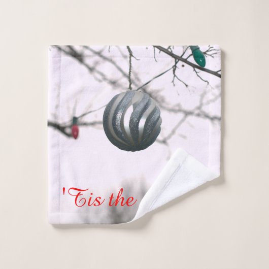 feestelijke kerstversieringen bad handdoek (Wasdoekje)