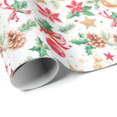 feestelijke kerstversieringen cadeaupapier (Rol Hoek)