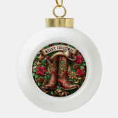 Feestelijke kerstversieringen Cowboy Elements Keramische Bal Ornament (Voorkant)